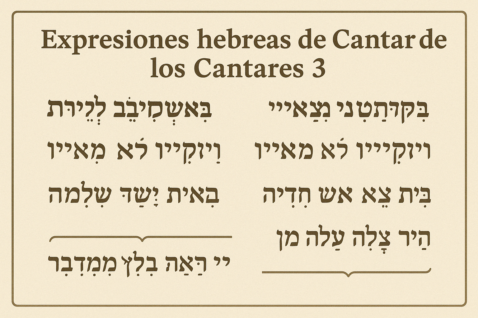 Expresiones hebreas de Cantar de los Cantares 3